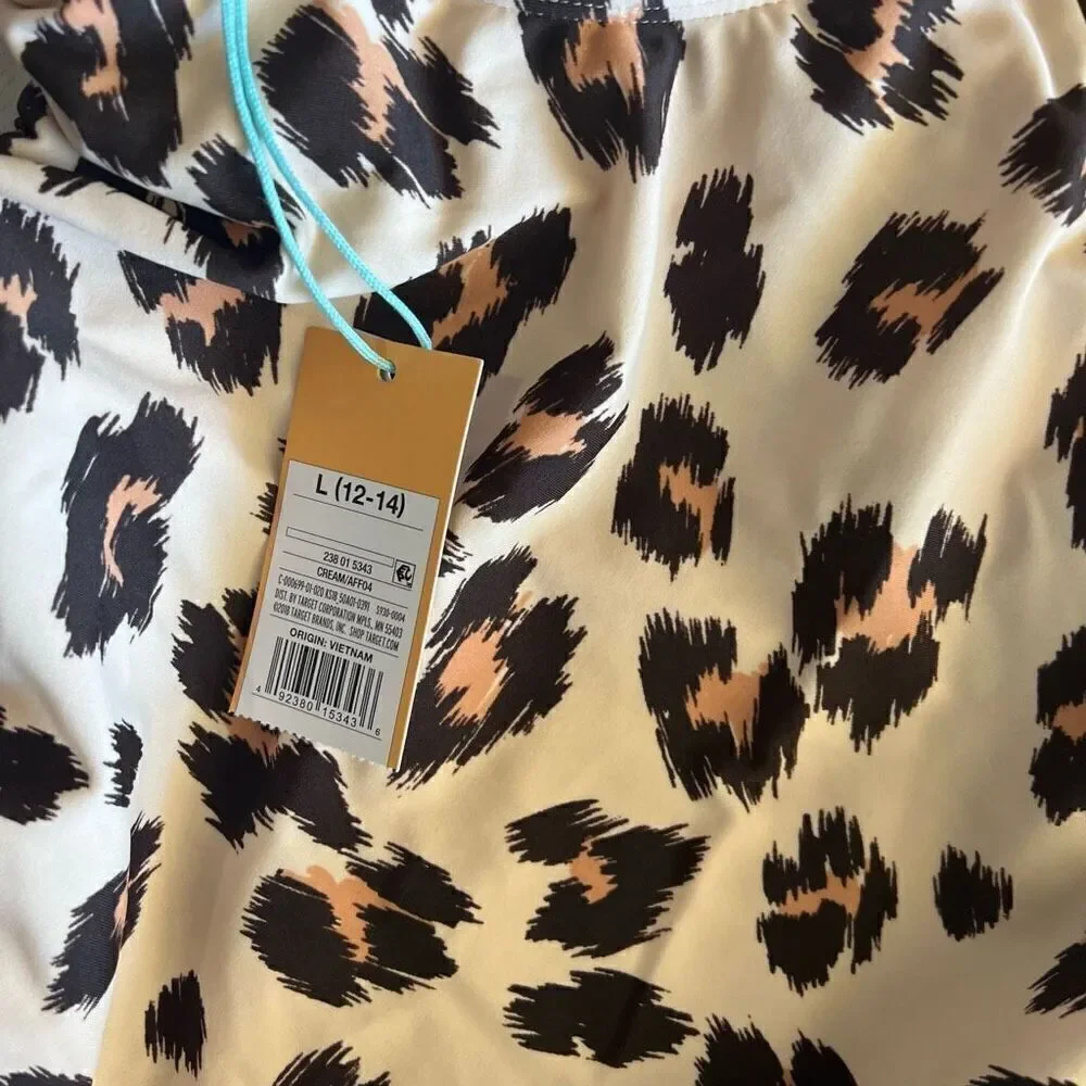 kona Sol Cheetah Print Medium Coverage One Piece Swim Suit Size L - Picture 4 of 6